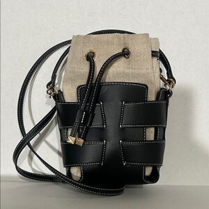 Chic Black and Cream Crossbody Bag